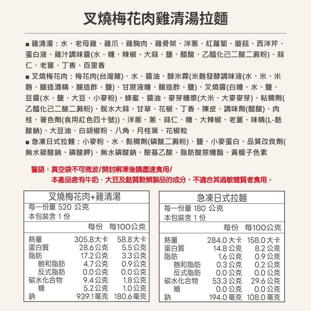叉燒梅花肉 雞清湯拉麵