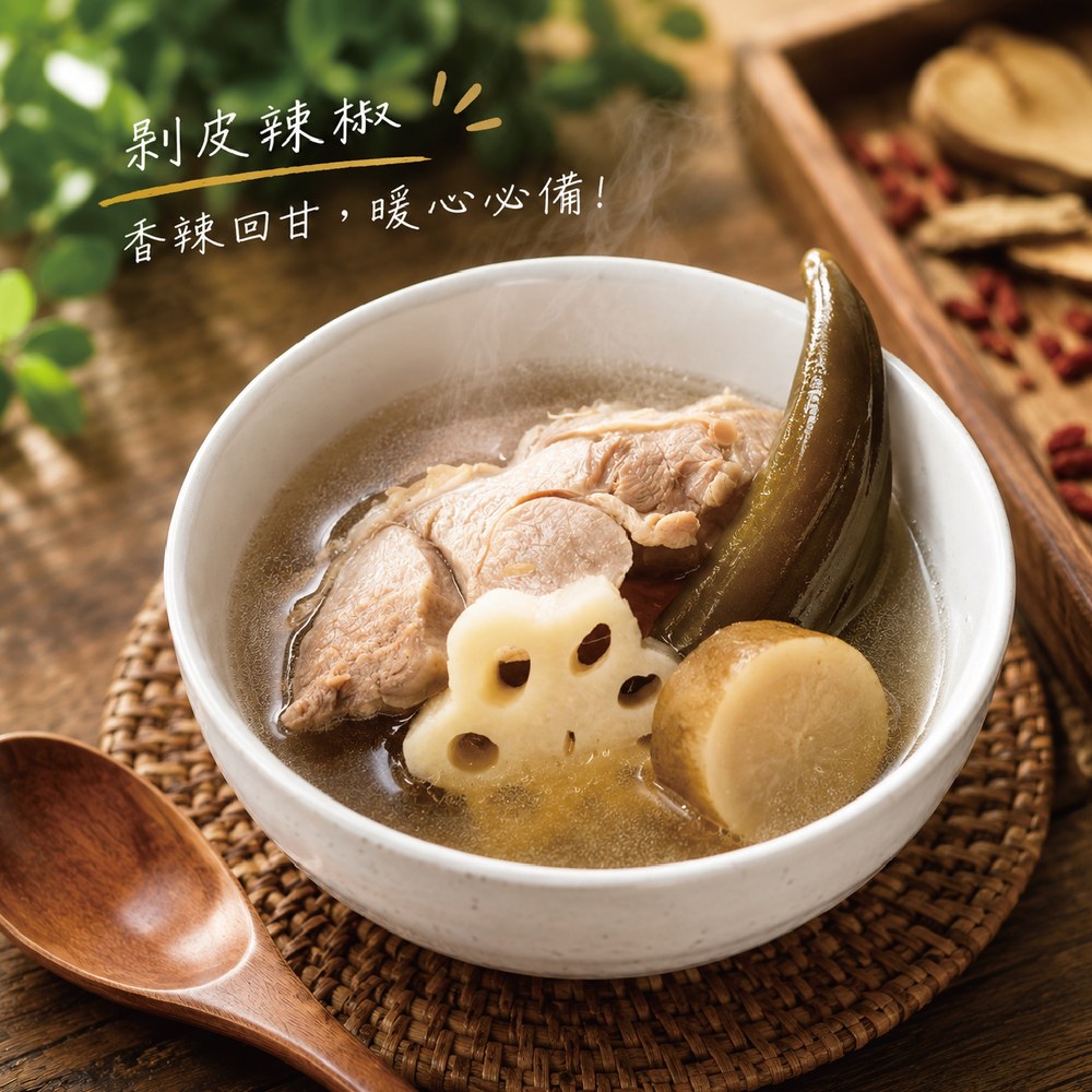 剝皮辣椒地雞湯